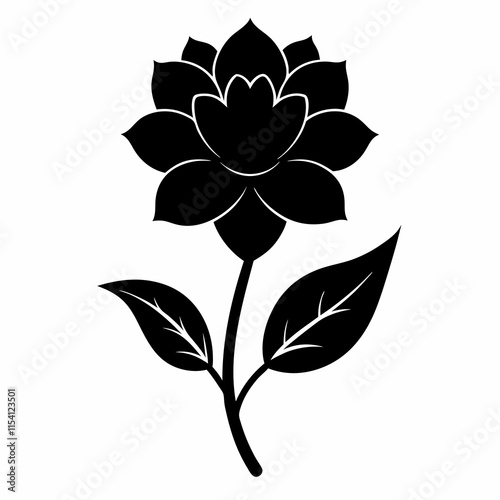 Flower Reverie black silhouette vector