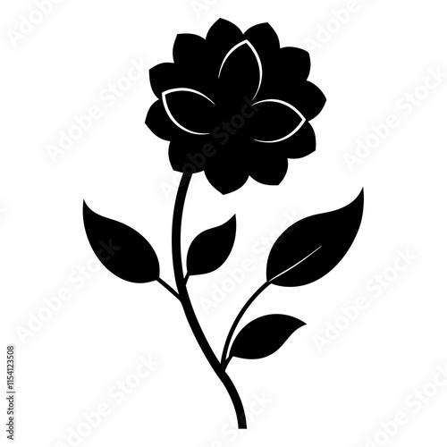 Flower Reverie black silhouette vector