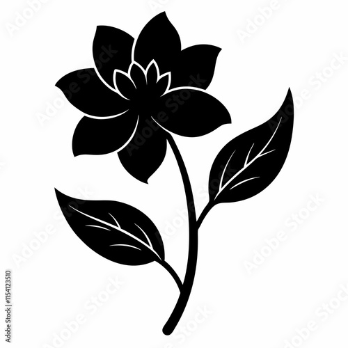 Flower Reverie black silhouette vector