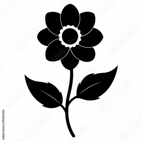 Flower Reverie black silhouette vector