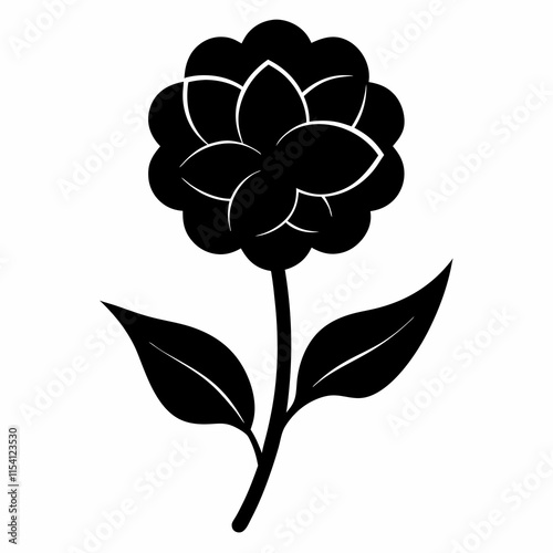 Flower Reverie black silhouette vector