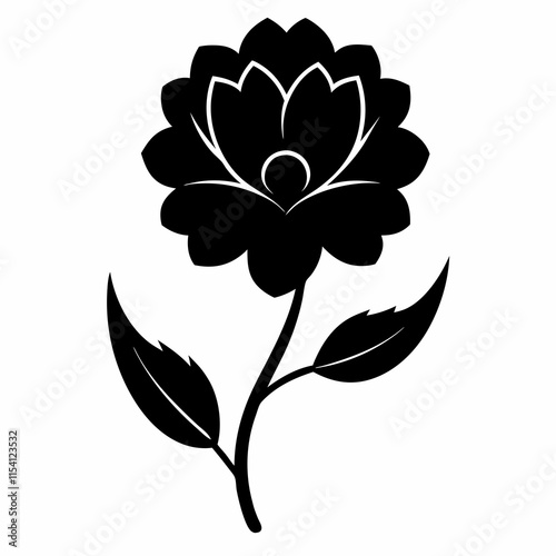 Flower Reverie black silhouette vector