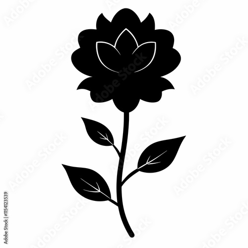 Flower Reverie black silhouette vector