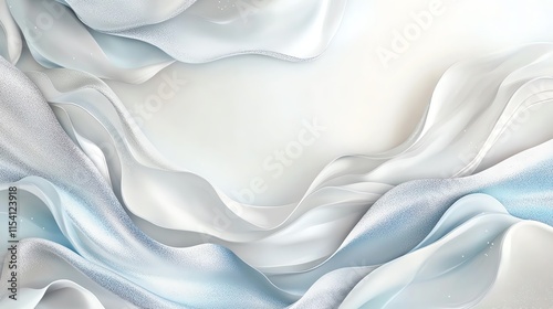 Abstract flowing waves of soft blue and white create a serene and ethereal backdrop, perfect for design inspiration and creative projects.