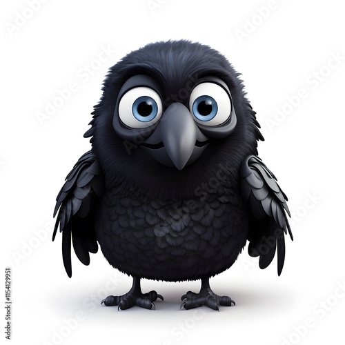 Cute 3D Raven Or 3D Crow Character
