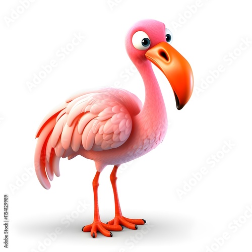 Cute 3D Flamingo Character