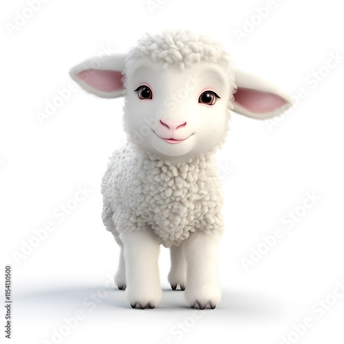 Cute 3D Lamb Character photo