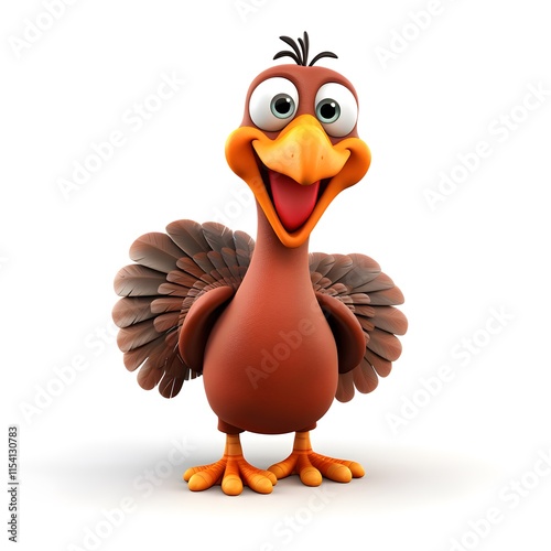 Cute 3D Turkey Character