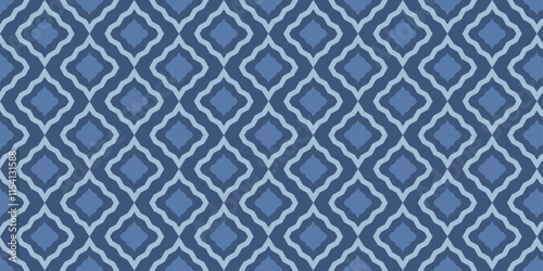Geometric Diamond Pattern in Blue Shades