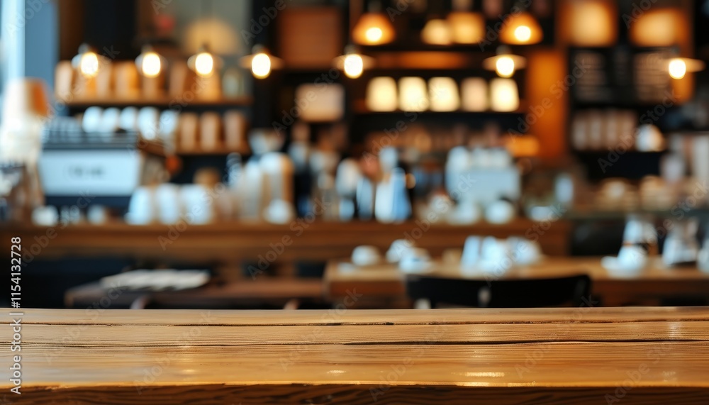 Rustic Wood Table Top with Blurred Background of Coffee Shop Interior Atmosphere Rustic Wood Table Top with Blurred Background of Coffee Shop Interior Atmosphere