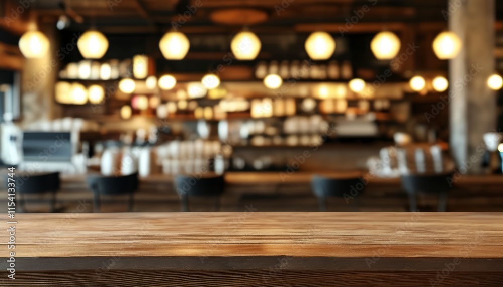 Elegant Wood Texture Table Surface in Upscale Café Setting with Warm Ambient Lighting Elegant Wood Texture Table Surface in Upscale Café Setting with Warm Ambient Lighting