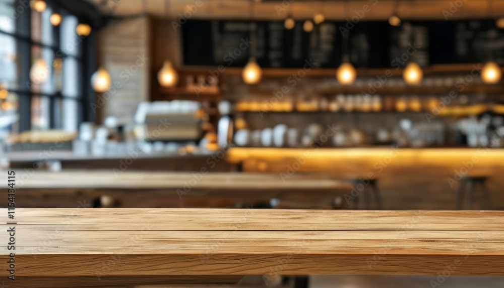 Serene Wood Countertop with Warm Lighting in Cozy Cafe Setting Ideal for Upscale Decor Serene Wood Countertop with Warm Lighting in Cozy Cafe Setting Ideal for Upscale Decor