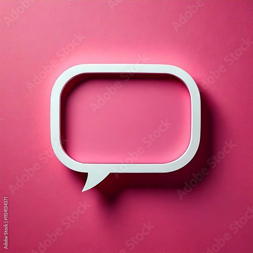 Blank Pink Speech Bubble on a Pink Background