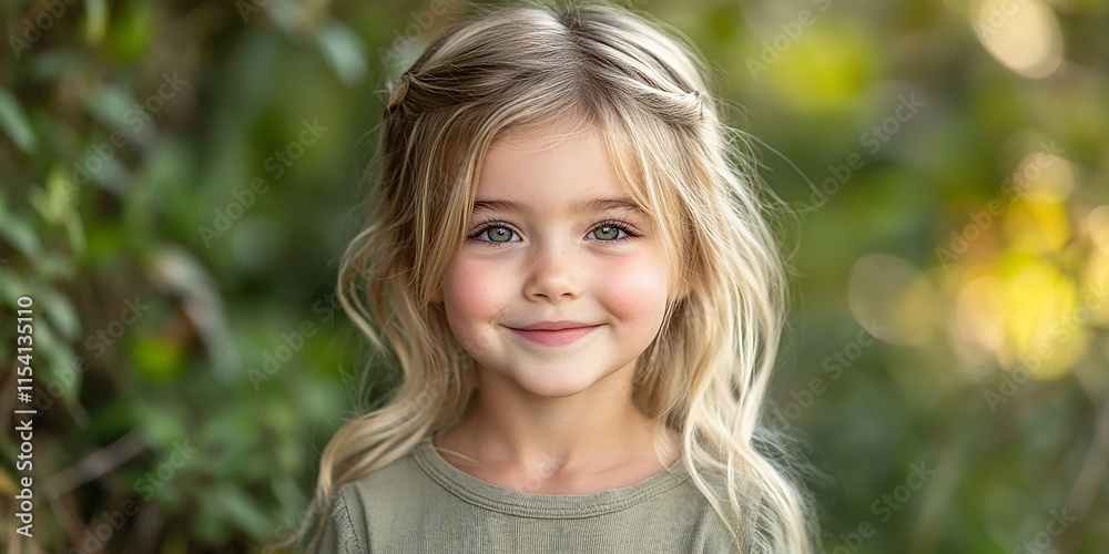 portrait of an white little girl with a smile portrait of an white little girl with a smile