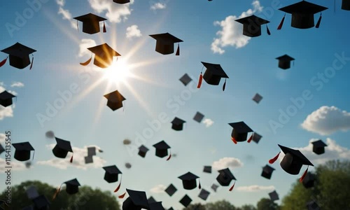 Graduation Ceremony: Caps in the Air, Celebrating Success and New Beginnings