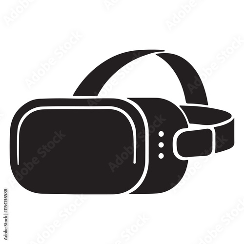 Virtual Reality Headset Silhouette Icon for Immersive Experiences