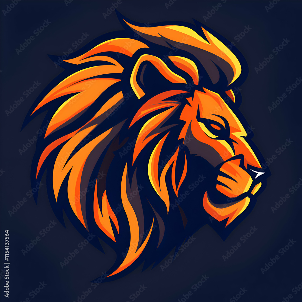 Fierce Lion Head Mascot Logo Design. Vector Illustration Fierce Lion Head Mascot Logo Design. Vector Illustration