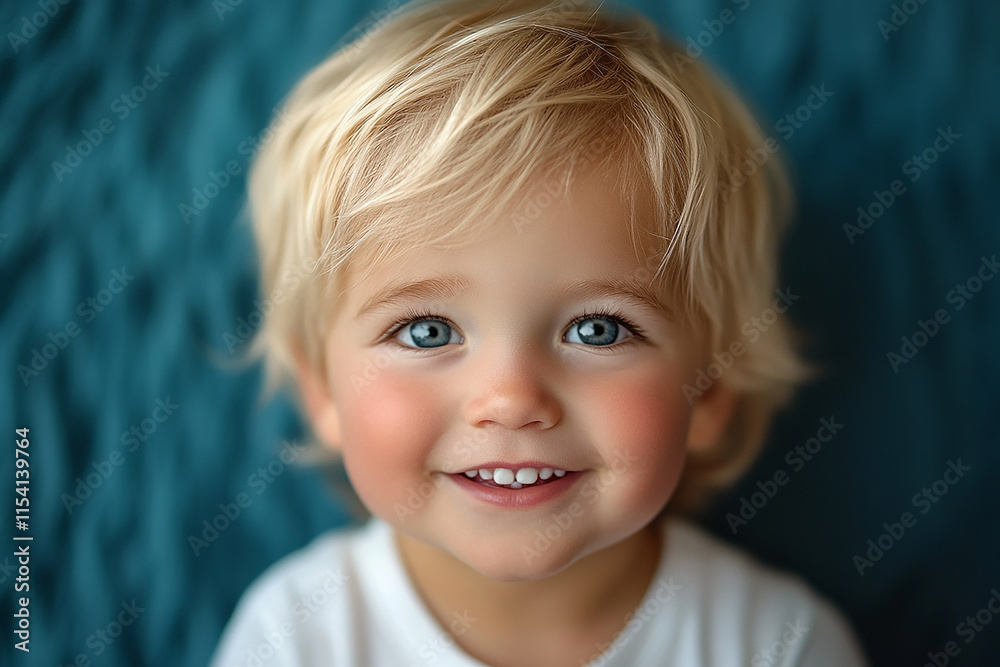 portrait of an white little boy with a smile