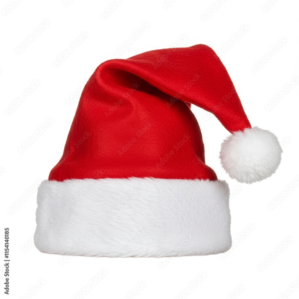 A Santa hat with white fur christmas, isolated on a white background
A Santa hat with white fur christmas, isolated on a white background