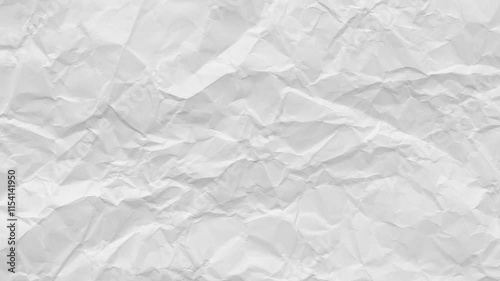 White crumpled and wrinkled paper texture background, stop motion footage 4K