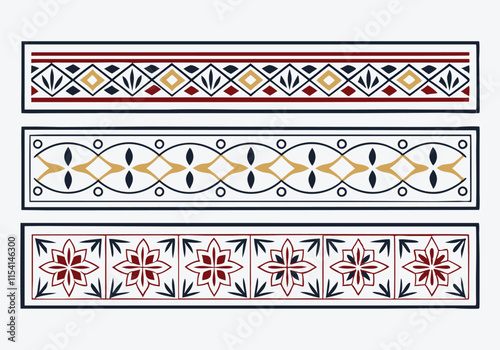 Elegant Black and White Decorative Borders with Floral and Geometric Motifs