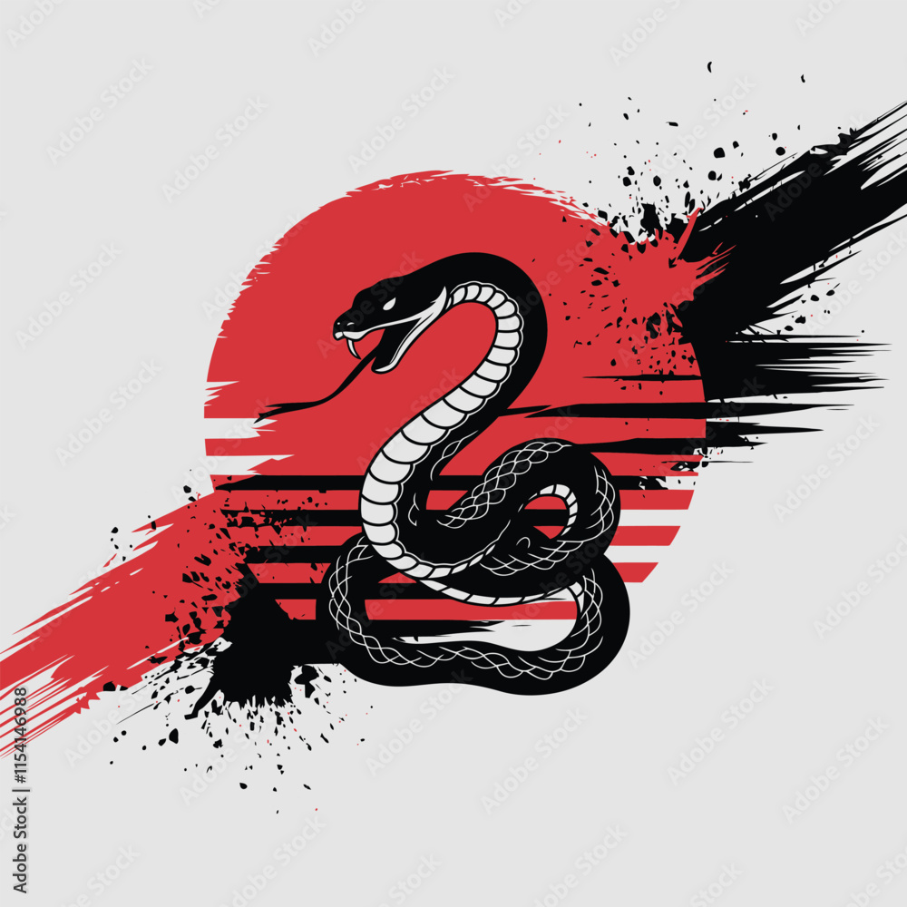 Naklejka premium vector happy Chinese new year, year of the snake