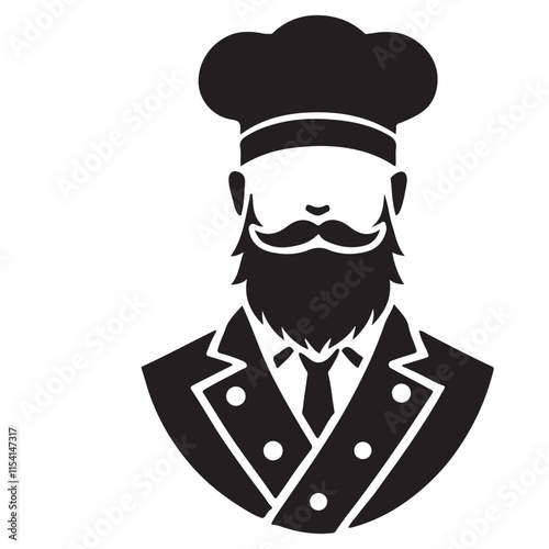 Chef Silhouette Illustration A Stylish Vector Icon for Culinary Businesses