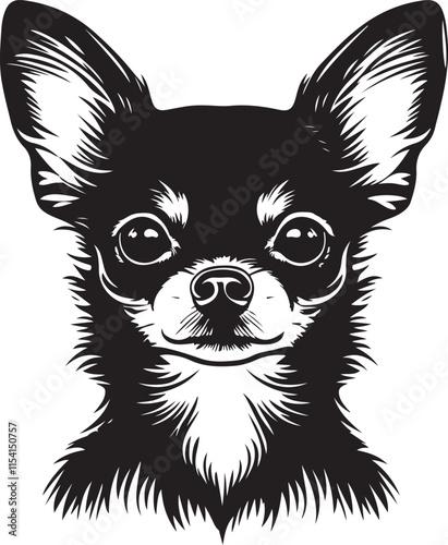 Chihuahua Dog Stylized Silhouette Vector Illustration Graphic