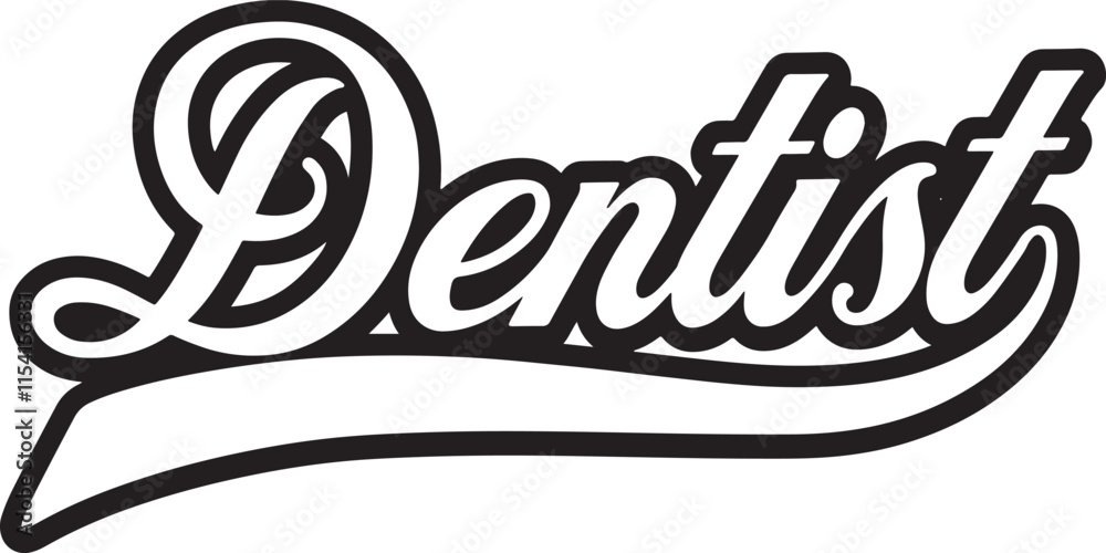 Obraz premium Dentist Typography Vector Illustration Graphic