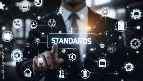 Business Standards and Compliance Technology, Quality Control and Regulatory Standards Concept, Meeting Standards