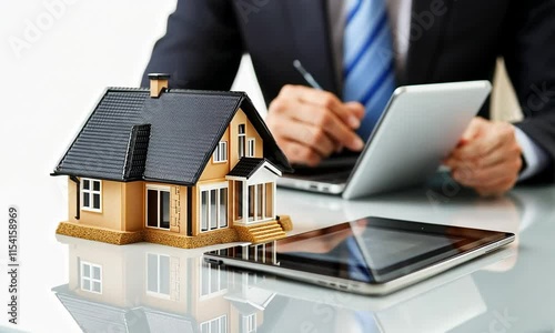 Wallpaper Mural Real Estate Agent Discussing House Purchase on Tablet Torontodigital.ca