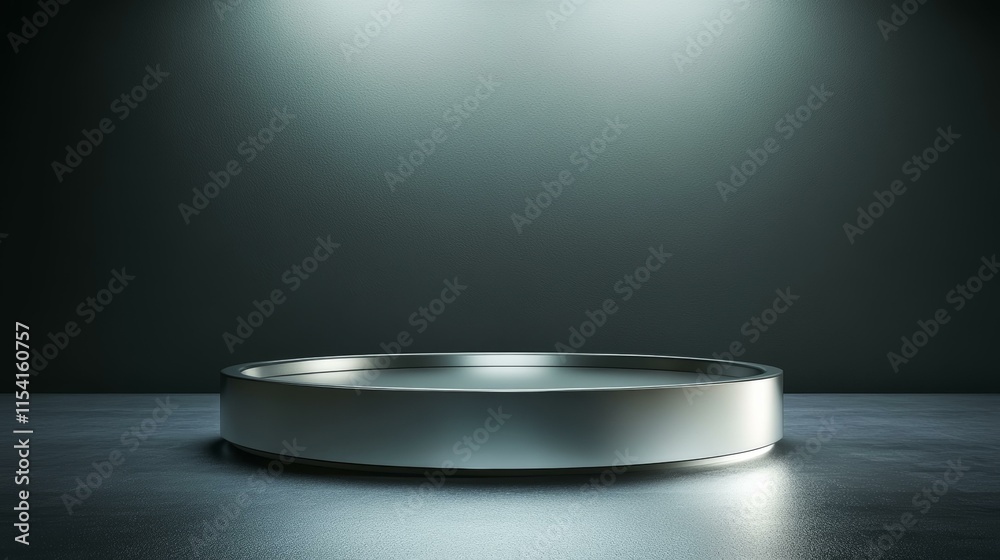 Modern Empty Metallic Round Display Podium Modern Empty Metallic Round Display Podium