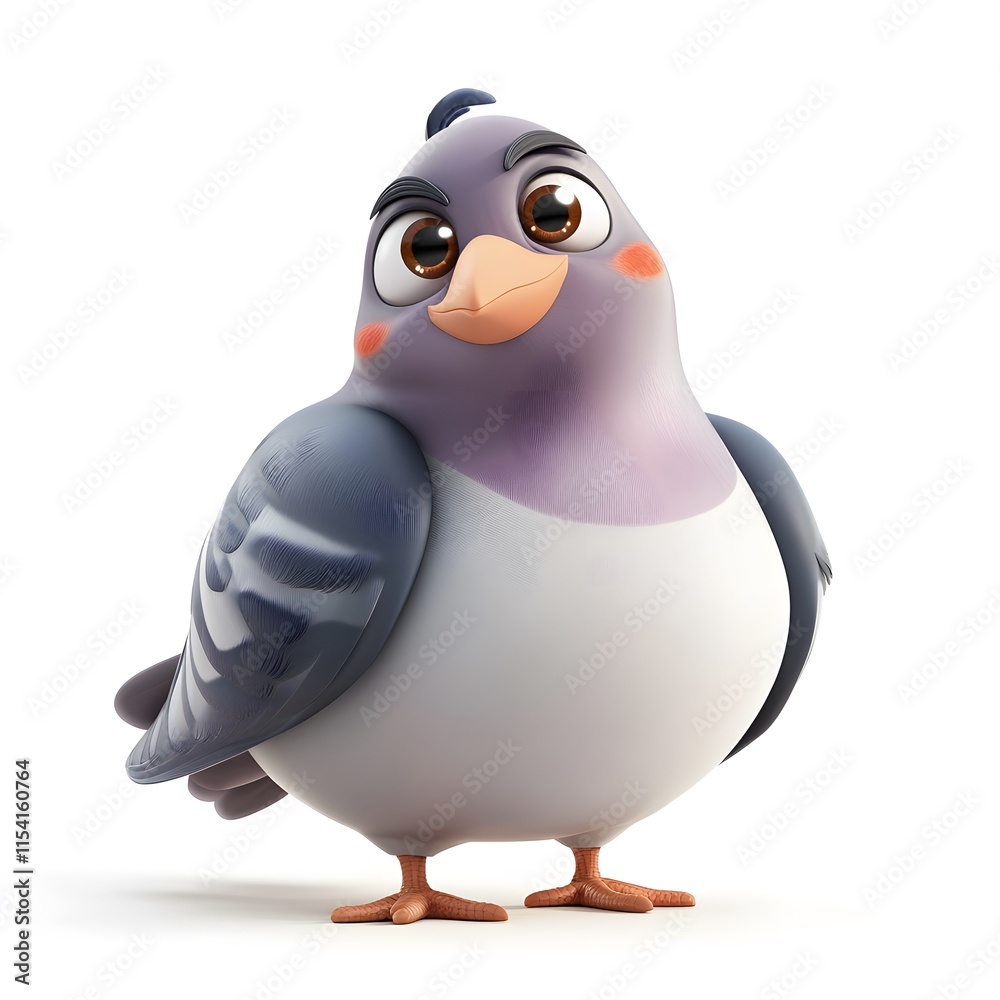 Fototapeta premium Cute 3D Pigeon Character