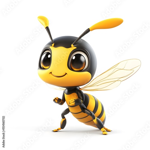 Cute 3D Wasp Character
