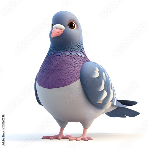 Cute 3D Pigeon Character