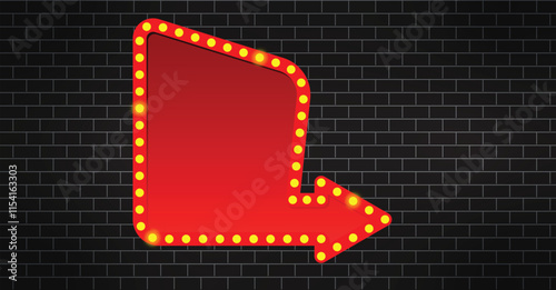 Retro frame with light bulbs. Realistic vector illustration  of retro light board. vector eps10