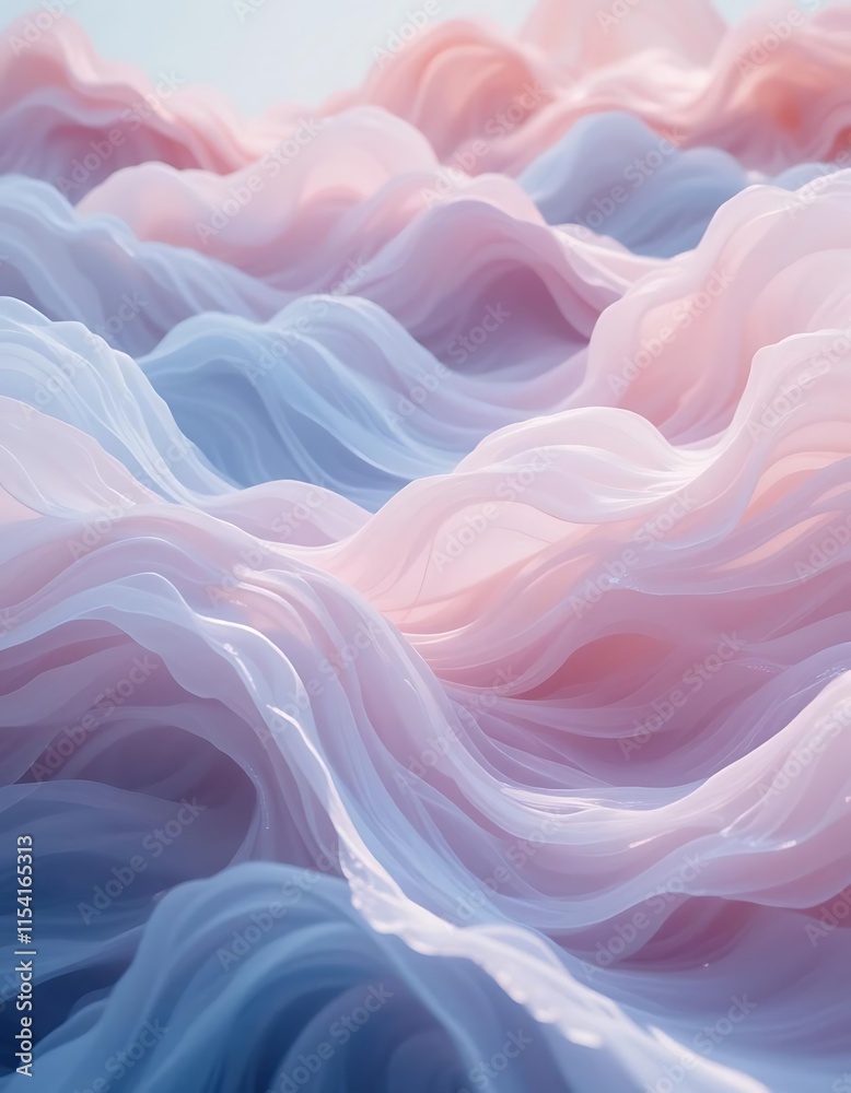 Fototapeta premium Abstract Pastel Waves of Flowing Fabric