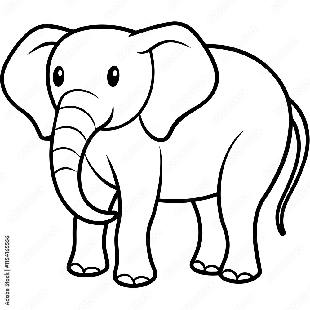 Elephant Silhouette on White Background Elephant Silhouette on White Background