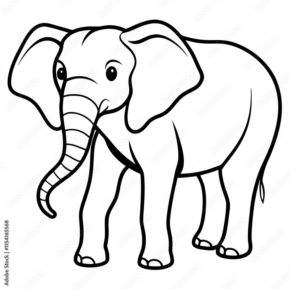 Elephant Silhouette on White Background Elephant Silhouette on White Background