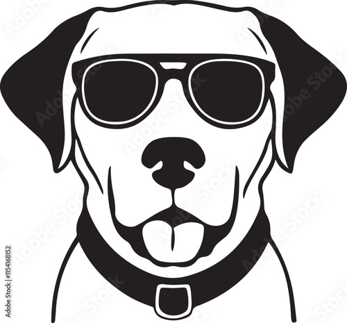 Labrador Dog with Sunglasses Vector Illustration Graphic