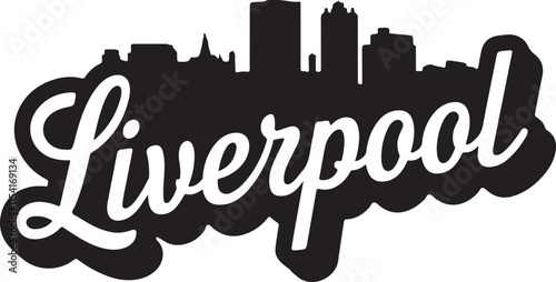 Liverpool England Skyline Vector Illustration Graphic