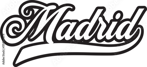 Madrid Typography Vector Illustration Graphic