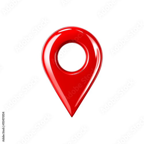 red map pointer location icon with isolated on white background 