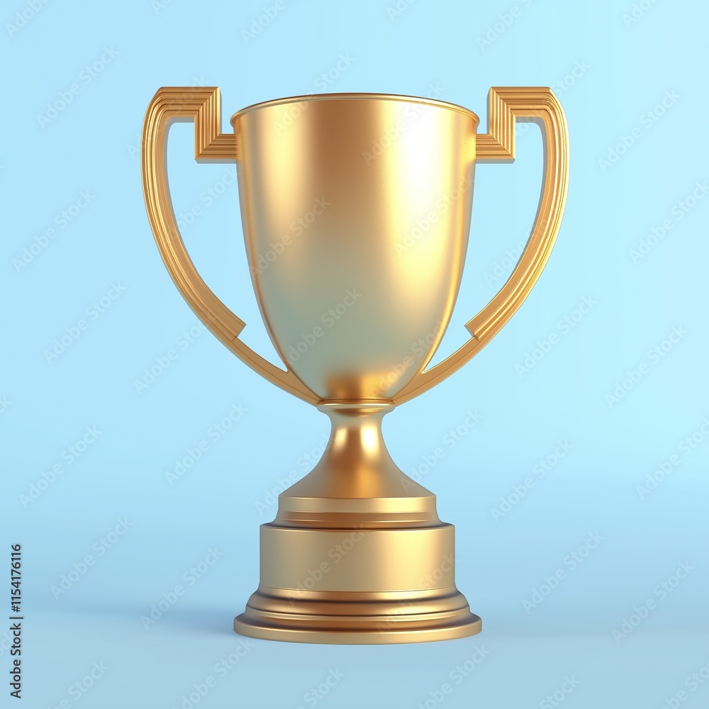 A modern golden winners trophy, simple background A modern golden winners trophy, simple background
