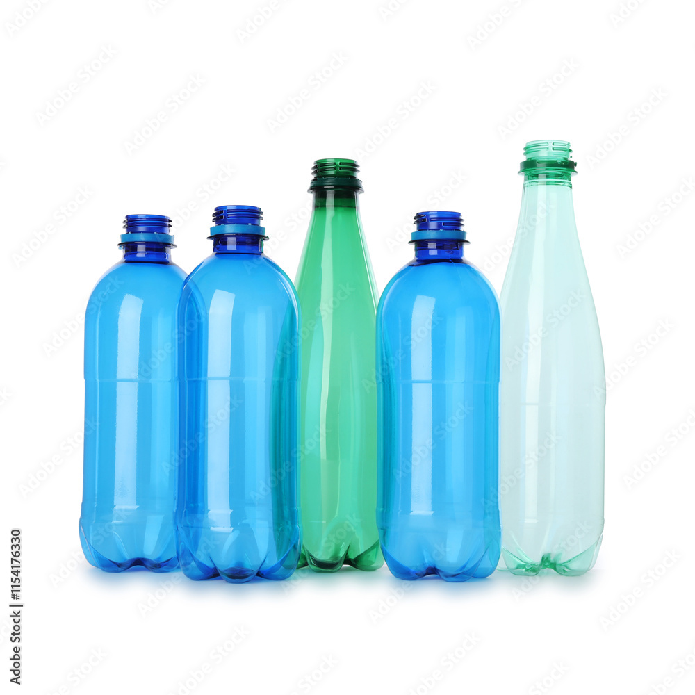 Many empty plastic bottles isolated on white Many empty plastic bottles isolated on white