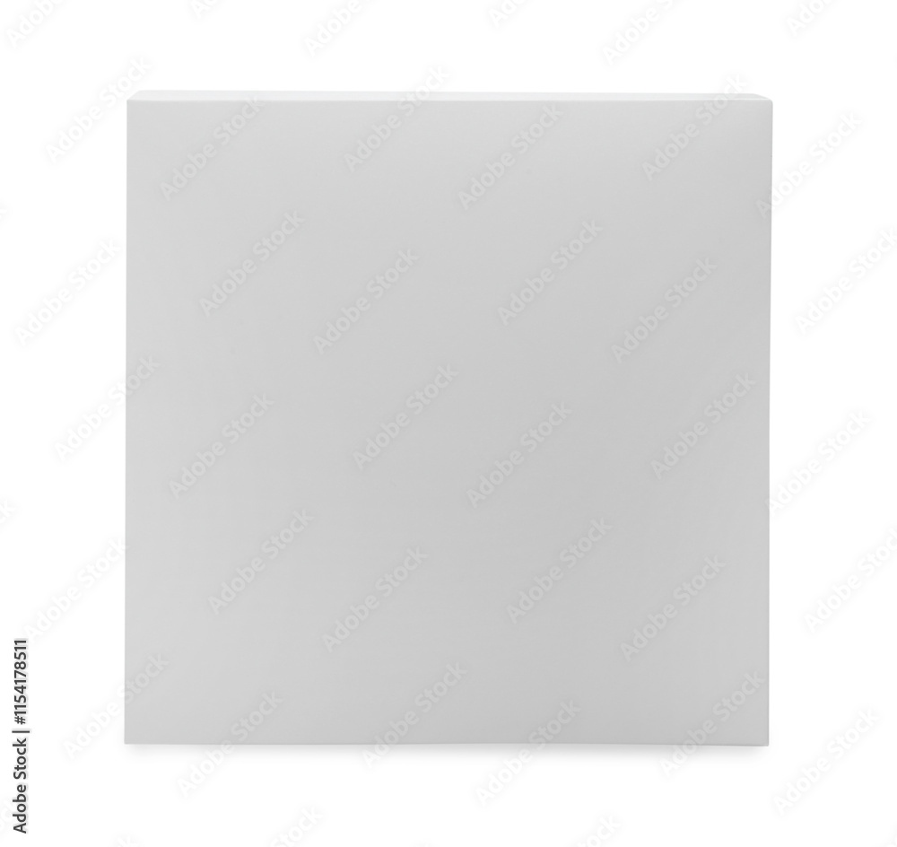 One blank cardboard box isolated on white, top view. Mockup for design One blank cardboard box isolated on white, top view. Mockup for design