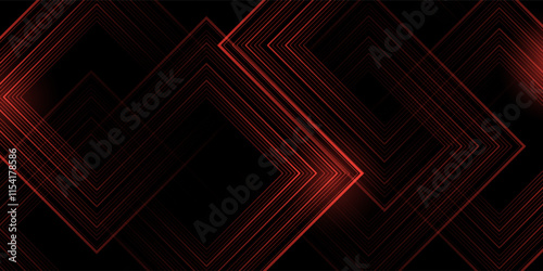 Abstract background techno red lines 3D overlapping on dark space layer with arrow shape effect. Modern graphic design element line style concept.
