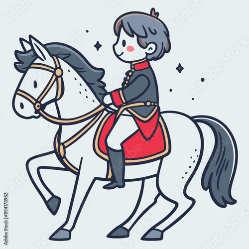 Portrait of cute little prince in royal blue jacket, looking charming with a proud expression. Perfect for children’s royalty-themed designs or portraits of young princes.