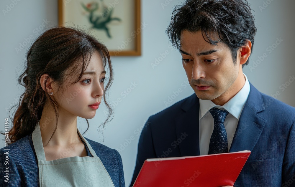 Business interaction between a real estate agent and a female professional indoors Business interaction between a real estate agent and a female professional indoors