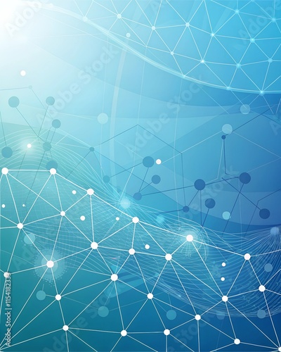 light blue digital network background with connected dots and lines